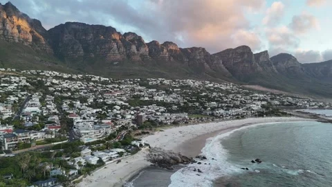 Sunset on the beach in Cape Town Stock Footage 299436810
