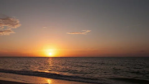 Sunset at the beach in Celestun Stock Footage 132276627