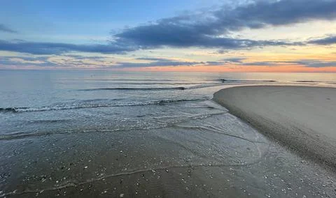 Sunset on the Beach at Chatham, Cape Cod Stock Photos