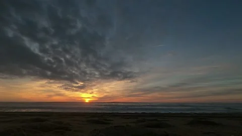 Sunset in the beach with the clouds in the background. Stock Footage 217918109
