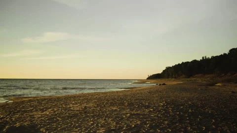 Sunset beach coastline Stock Footage 130192782