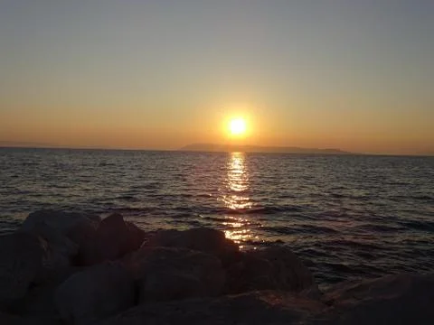 Sunset Beach Croatia  Stock Photos