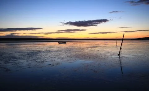 Sunset beach dorset Stock Photos