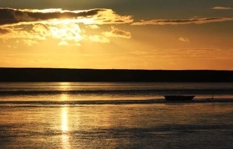 Sunset beach dorset Stock Photos