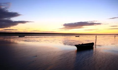 Sunset beach dorset Stock Photos