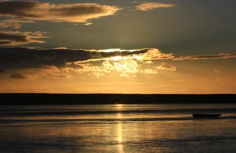 Sunset beach dorset Stock Photos