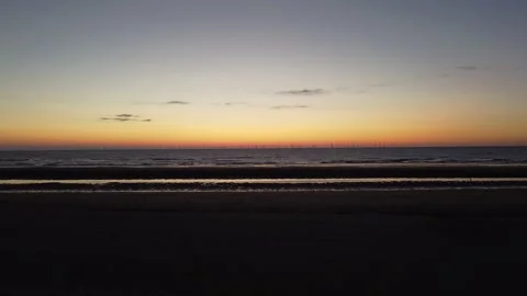 Sunset At The Beach Drone Flight 库存影片 228458090