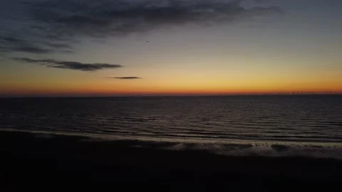 Sunset At The Beach Drone Flight 库存影片 228458218