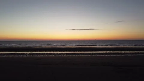 Sunset At The Beach Drone Flight 库存影片 228466722