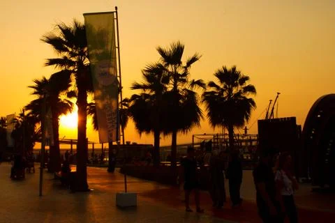 Sunset at The Beach, Dubai Stock Photos