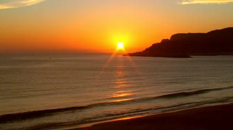 Sunset in beach Stock Footage 107132