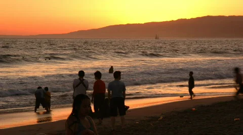 Sunset at beach Stock Footage 324954