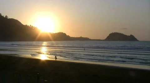 Sunset beach Stock Footage 498003