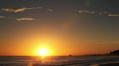 Sunset at the beach Stock Footage 805829
