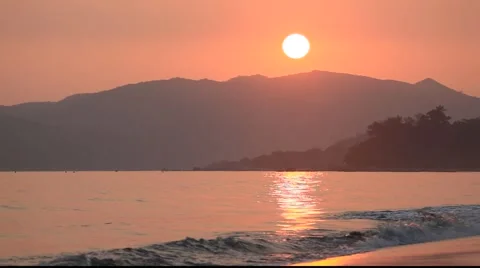 Sunset on the beach Stock Footage 955005