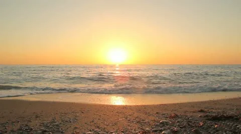 Sunset on the beach Stock Footage 11602675