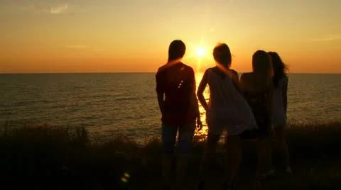 Sunset on the beach Stock Footage 21374799