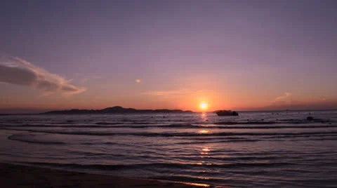 Sunset on the beach Stock Footage 25338978