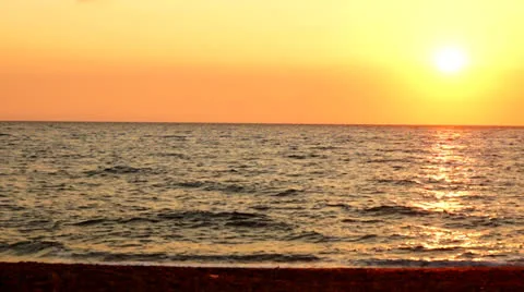 Sunset beach Stock Footage 25389746