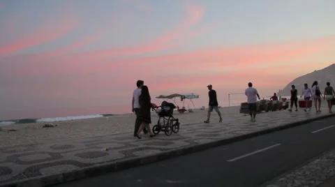 Sunset on the beach Stock Footage 29644584