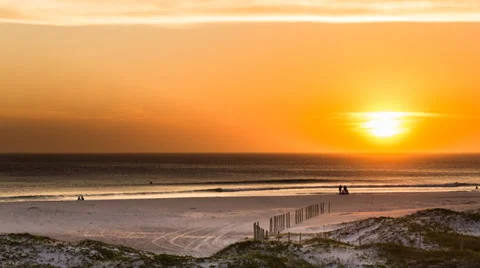 Sunset at beach Stock Footage 34633056