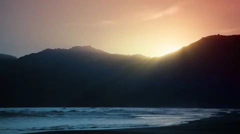 Sunset on the beach. Stock Footage 44563872