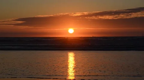 Sunset on the Beach Stock Footage 46764499