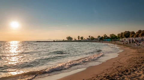 Sunset at the beach Stock Footage 56346480