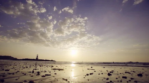 Sunset on the beach Stock Footage 59150291