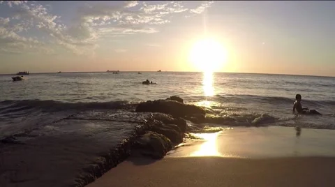 Sunset at the beach Stock Footage 65341920