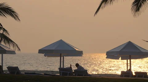 Sunset on beach Video stock 66371874