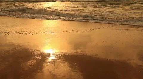 Sunset on the beach. Stock Footage 68450979