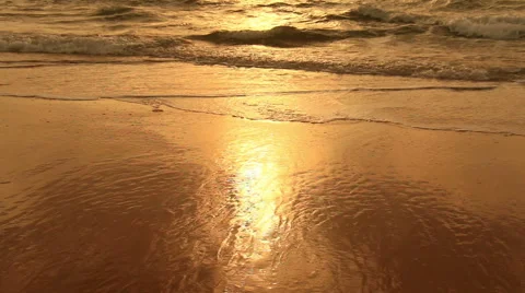 Sunset on the beach. Stock Footage 68451055