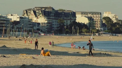 Sunset on the beach Stock Footage 74826854
