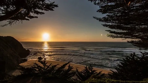 Sunset on the beach Stock Footage 75462047