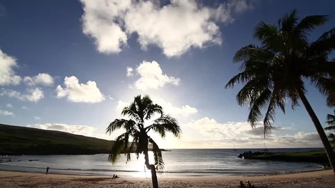Sunset on beach Stock Footage 77044762