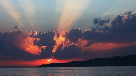 Sunset at the beach Stock Footage 81311819