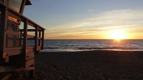 Sunset beach Stock Footage 82549716