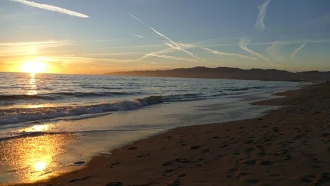 Sunset on the Beach Stock Footage 83323842