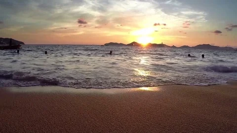 Sunset at the beach Stock Footage 84833512