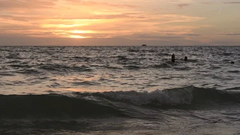 Sunset At the Beach Stock Footage 92001140