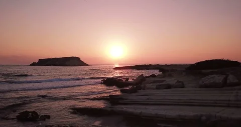 Sunset On The Beach Stock Footage 93028437