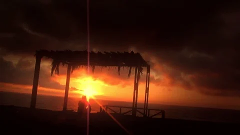 Sunset at the beach Stock Footage 99118070