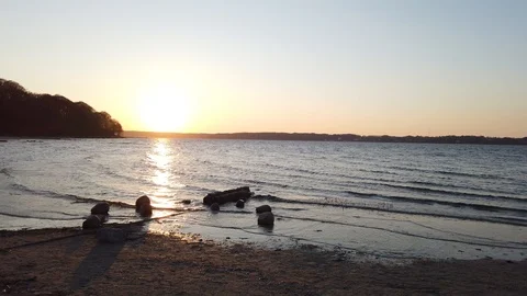 Sunset on the Beach Stock Footage 112894318