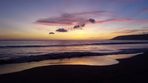 Sunset beach Stock Footage 122250231