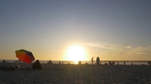 Sunset At Beach Stock Footage 123452470