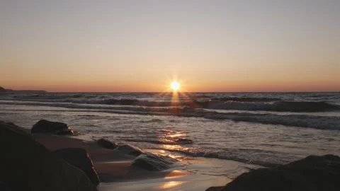 Sunset on the beach Stock Footage 130459925