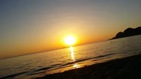 Sunset beach Stock Footage 130764999