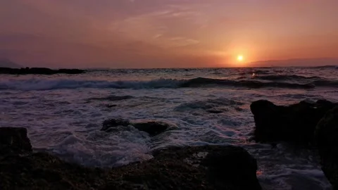 Sunset from the beach Stock Footage 131604093