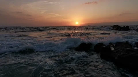 Sunset from the beach Stock Footage 131604307